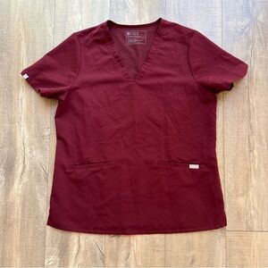 Figs Scrub Top, Large, burgundy
